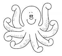 Octopussen - Kleurplaat025