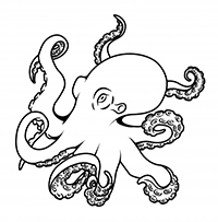 Octopussen - Kleurplaat030