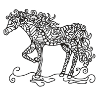 Paarden Mozaiek - Kleurplaat002