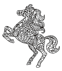 Paarden Mozaiek - Kleurplaat003