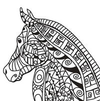 Paarden Mozaiek - Kleurplaat010