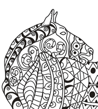 Paarden Mozaiek - Kleurplaat011