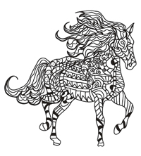 Paarden Mozaiek - Kleurplaat012