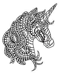 Paarden Mozaiek - Kleurplaat016