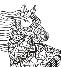 Paarden Mozaiek - Kleurplaat017