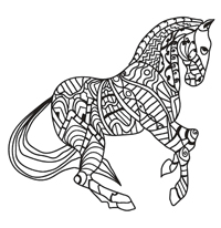Paarden Mozaiek - Kleurplaat021