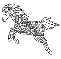 Paarden Mozaiek - Kleurplaat022