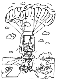 Parachutespringen - Kleurplaat001