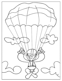 Parachutespringen - Kleurplaat002