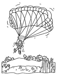 Parachutespringen - Kleurplaat003