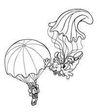 Parachutespringen - Kleurplaat009