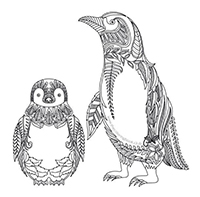 Pinguins - Kleurplaat006