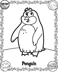 Pinguins - Kleurplaat012