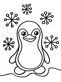 Pinguins - Kleurplaat015