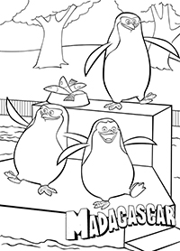 Pinguins - Kleurplaat032