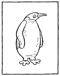 Pinguins - Kleurplaat036