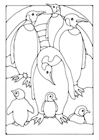 Pinguins - Kleurplaat038