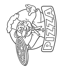 Pizza - Kleurplaat001