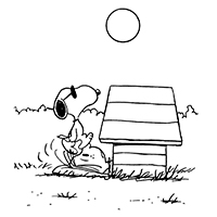 Snoopy - Kleurplaat014