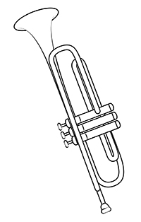 Trompet - Kleurplaat004