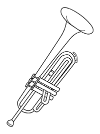 Trompet - Kleurplaat007