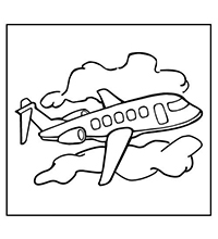 Vliegtuigen - Kleurplaat014