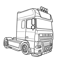 Vrachtwagens - Kleurplaat042